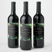 トロピッ葉ク金ゴールドブラックカスタムグリーン ワインラベル (ボトル)