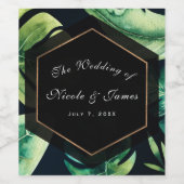 トロピッ葉ク金ゴールドブラックカスタムグリーン ワインラベル (シングルラベル)