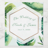 トロピッ葉ク金ゴールドホワイトリングリカスタムーン ワインラベル (シングルラベル)