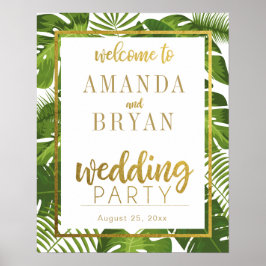 トロピッ葉ク金ゴールド歓迎結婚徴候 ポスター