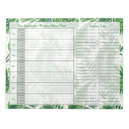 トロピッ葉ク・ウィークリーパーソナライズされた・メニュー・プラン ノートパッド