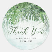 トロピッ葉ク・ウォーター・カラーありがとう結婚さん ラウンドシール (正面)