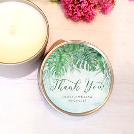 トロピッ葉ク・ウォーター・カラーありがとう結婚さん ラウンドシール