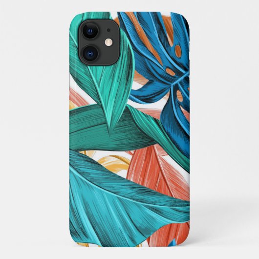 トロピッ葉ク・グリーン・ブルー Case-Mate iPhoneケース (裏面)