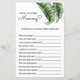 トロピッ葉ク/ストライプ赤ちゃんシャワーゲーム