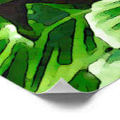 トロピッ葉ク、ゼブラ植物、ダークグリーン ポスター (角)