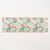 トロピッ葉ク・ハイビスカスフローラ水彩 ヨガマット (正面(横))