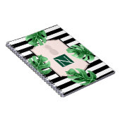 トロピッ葉ク・パイナップルエレガント・シック・モノグラム ノートブック (右側)