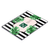 トロピッ葉ク・パイナップルエレガント・シック・モノグラム ノートブック (左側)