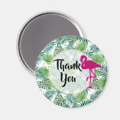 トロピッ葉ク・パタンとピンクフラミンゴ感謝してい マグネット (正面/裏面)