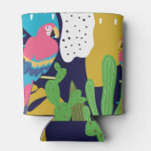 トロピッ葉ク、パロット:夏の背景。 缶クーラー (裏面)