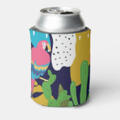 トロピッ葉ク、パロット:夏の背景。 缶クーラー (缶裏面)