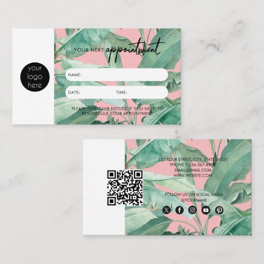 トロピッ葉ク・ビジネス次アポイントメントカード 名刺 (正面/裏面)