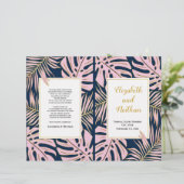 トロピッ葉ク・ピンクの海軍の二倍の結婚式プログラム (スタンド正面)