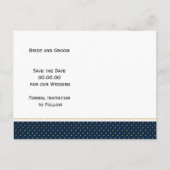 トロピッ葉ク・ピンクの海軍結婚式の日付を保存 案内ポストカード