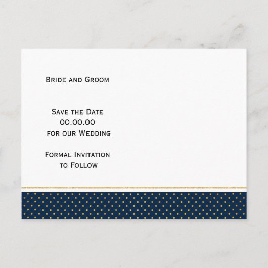 トロピッ葉ク・ピンクの海軍結婚式の日付を保存 案内ポストカード (裏面)