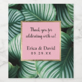 トロピッ葉ク・ピンクラベルルアウ（ハワイ式宴会）ビーチ結婚式 ワインラベル (シングルラベル)