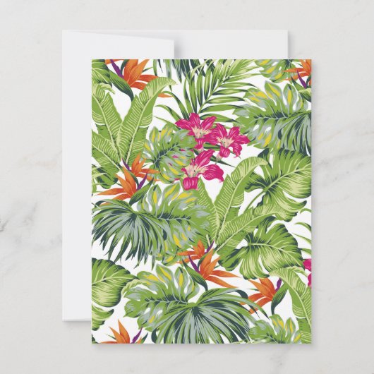 トロピッ葉ク・ピンク・オレンジフローラ90誕生日 招待状 (裏面)