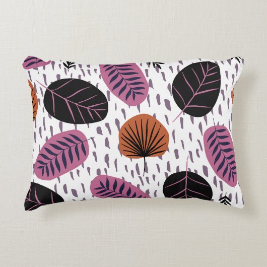 トロピッ葉ク、ファッショナブルなシームレスパターン。 アクセントクッション (正面)