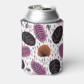 トロピッ葉ク、ファッショナブルなシームレスパターン。 缶クーラー (缶裏面)