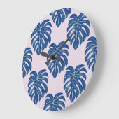 トロピッ葉ク・ファッショナブル・シームレスパターン ラージ壁時計 (傾斜)