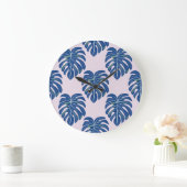 トロピッ葉ク・ファッショナブル・シームレスパターン ラージ壁時計 (ホーム)