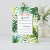 トロピッ葉ク・フラミンゴスサマーウェディングRSVP 出欠カード (スタンド正面)