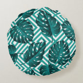 トロピッ葉ク:フローラシームレスなパターン。 ラウンドクッション (裏面)