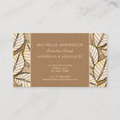 トロピッ葉ク・ベージュエレガント・ビジネス・カード 名刺 (正面)