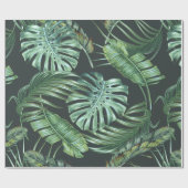 トロピッ葉ク、モンステラ、バナナの葉、ジャングルフォル ラッピングペーパー (フラット)