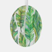 トロピッ葉ク:水彩シームレスパターン ガラスオーナメント (正面右)