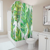 トロピッ葉ク:水彩シームレスパターン シャワーカーテン (インサイチュ)