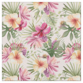 トロピッ葉ク・花の織物 ファブリック (クローズアップ)