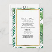 トロピッ葉ク・金ゴールド・トランク・パーティー・カード インビテーションポストカード (正面/裏面)