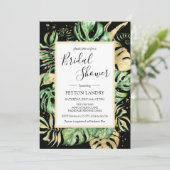トロピッ葉ク・金ゴールド・フレームブライダルシャワー 招待状 (スタンド正面)