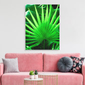 トロピッ葉ク、風車のヤシ、ダークグリーン キャンバスプリント (インサイチュ (リビング))