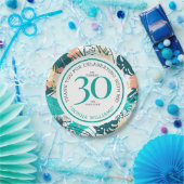 トロピッ離れクお祝いコラージュ30歳 ペーパープレート (パーティー)