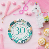 トロピッ離れクお祝いコラージュ30歳 ペーパープレート (パーティー)