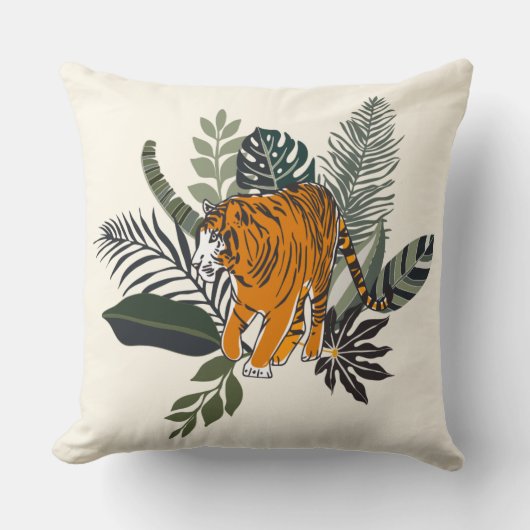 トロピッ離れクとタイガーアクセント枕 クッション (正面)