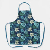 トロピッ離れクと花ブルーグリーン エプロン (正面)