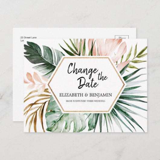 トロピッ離れクな幾何学模様の日付の変更 ポストカード (正面/裏面)