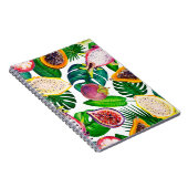 トロピッ離れクな、果物、グーアッシュのシームレスなパターン。 ノートブック (右側)