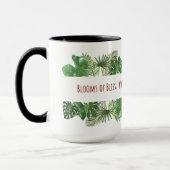 トロピッ離れクな – 緑のジャングルの葉のパターン マグカップ (左)