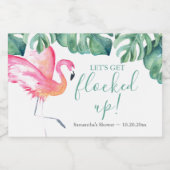 トロピッ離れクのフラミンゴきらめくワインラベル スパークリングワインラベル (シングルラベル)