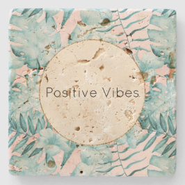 トロピッ離れクアクア金ゴールドパーソナライズされた ストーンコースター