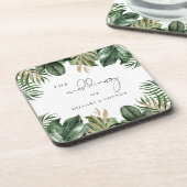 トロピッ離れクエレガントな結婚式 コースター (左側)