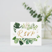 トロピッ離れクゴールデン結婚ズの歌のリクエストRSVP インビテーションポストカード (スタンド正面)