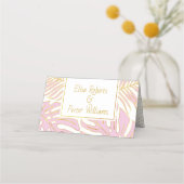 トロピッ離れクス結婚モダンの折り畳みエスコート プレイスカード (裏面)