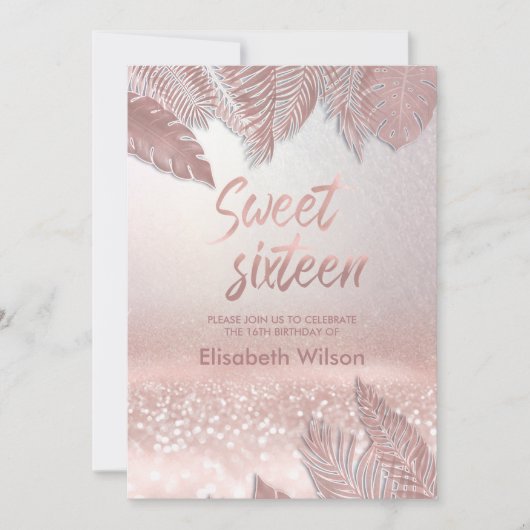 トロピッ離れクトレンディーバラ金ゴールドきらびやかな 招待状 (正面)