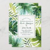 トロピッ離れクハワイアン夏結婚式招待状 招待状 (正面/裏面)